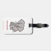 アフリカゾウ – 絶滅危惧動物 – 赤 ラゲッジタグ (裏面横)