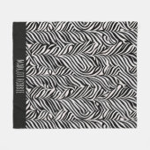 アフリカダマスクの微妙な白黒パターン フリースブランケット (正面(横))