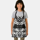 アフリカダマスク白黒パターン エプロン (インサイチュ)