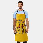 アフリカダンサー、エスニックシルエットヴィンテージ。 エプロン (着用した状態)