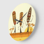 アフリカダンサー ラージ壁時計 (傾斜)