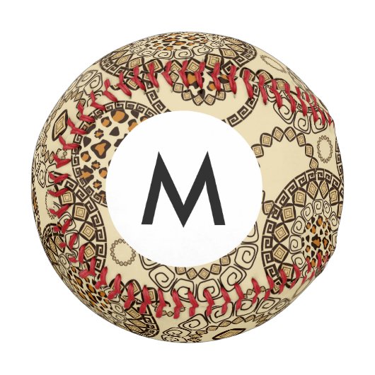 アフリカチータのモノグラムの皮膚模様3 野球ボール (正面左)
