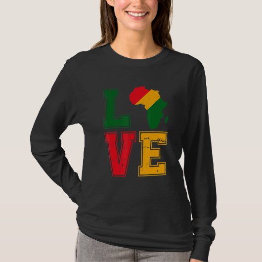 アフリカッコいいカの女男性へ性伝統的愛の地図 Tシャツ (正面)