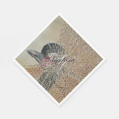 アフリカツル鳥モノグラムパーティー スタンダードランチョンナプキン (角)