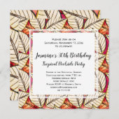 アフリカテーマ熱帯プールまたはビーチパーティー 招待状 (正面/裏面)