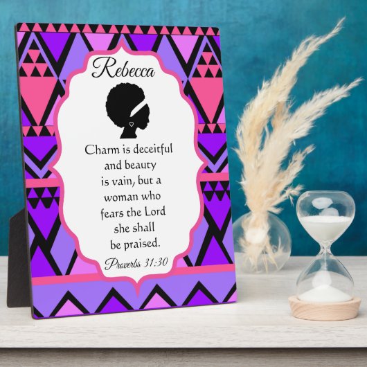 アフリカテーマ箴言31女 フォトプラーク (側面)