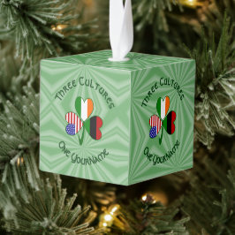 アフリカディアスポラアイリッシュアメリカンシャムロックパーソナル キューブオーナメント