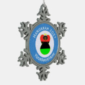 アフリカディアスポラエンジェルハヌカーパーソナライズされた国旗 スノーフレークピューターオーナメント (左)