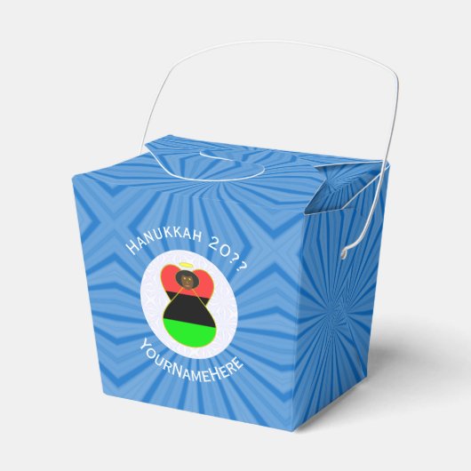 アフリカディアスポラエンジェルハヌカーパーソナライズされた国旗 フェイバーボックス (正面サイド)