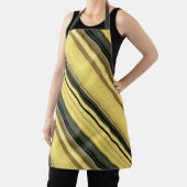 アフリカデイジーグリーンと黄ストライプ色 エプロン (インサイチュ)
