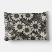 アフリカデイジーグレースケールスケッチ アクセサリーポーチ (裏面)