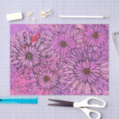 アフリカデイジーケープデイジーピンクの花フローラアート 薄葉紙 (クラフト)