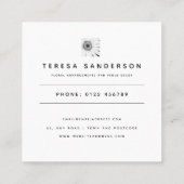 アフリカデイジーモノクロフローラ スクエア名刺 (裏面)