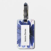 アフリカデイジー白熱［赤熱］光を放つブルーカスタムラゲッジタグ ラゲッジタグ (裏面縦)