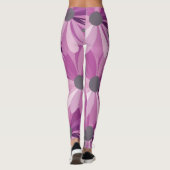 アフリカデイジー紫色の花模様 レギンス (裏面)