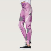 アフリカデイジー紫色の花模様 レギンス (左)