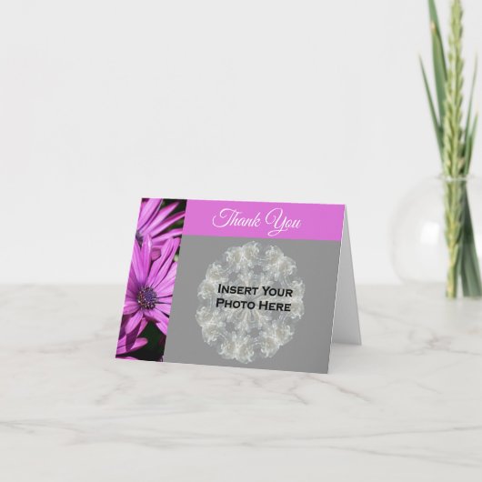 アフリカデイジー結婚の花の写真 サンキューカード (正面)