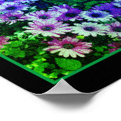 アフリカデイジー花カラフル抽象芸術 ポスター (角)