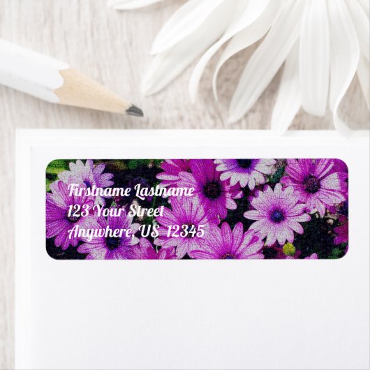 アフリカデイジー花ヴィンテージルックアドレス ラベル (インサイチュ)