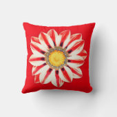 アフリカデイジー/ガザニア赤と白- ストライプの クッション (裏面)