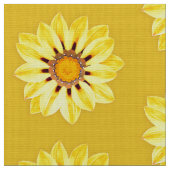 アフリカデイジー/ガザニア – マスタードイエロー ファブリック (クローズアップ)