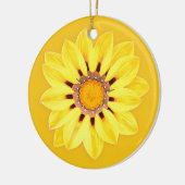 アフリカデイジー/ガザニア – マスタード金ゴールド セラミックオーナメント (左)
