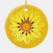 アフリカデイジー/ガザニア – マスタード金ゴールド セラミックオーナメント (裏面)