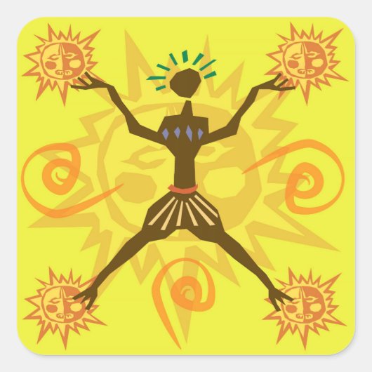 アフリカデザイン スクエアシール (正面)