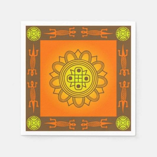 アフリカデザイン スタンダードカクテルナプキン (正面)