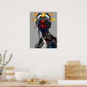 アフリカトライバルクイーンポートレート ポスター (キッチン)