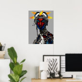 アフリカトライバルクイーンポートレート ポスター (ホームオフィス)