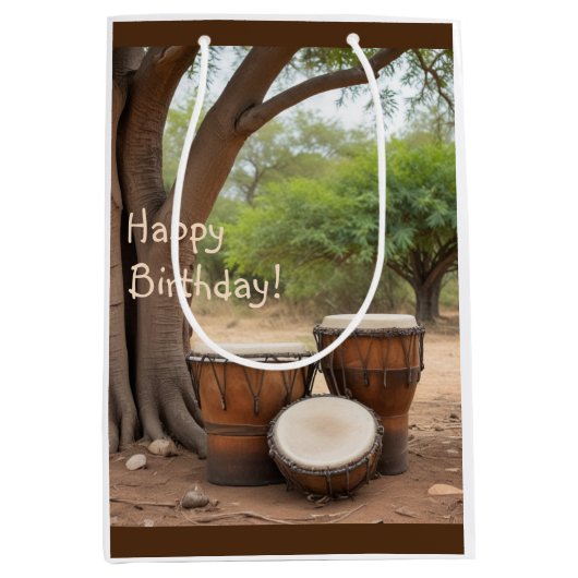 アフリカドラム ミディアムペーパーバッグ (正面)