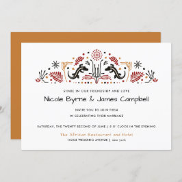 アフリカナ |アモダンンカラケンテ結婚リザード 招待状