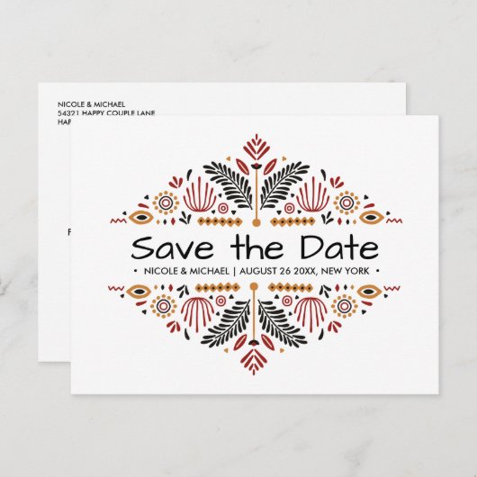 アフリカナ |アンカラ結婚ケンテ 案内ポストカード (正面/裏面)