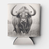 アフリカバッファローペンシルスケッチ 缶クーラー (正面)