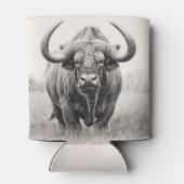 アフリカバッファローペンシルスケッチ 缶クーラー (裏面)