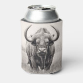 アフリカバッファローペンシルスケッチ 缶クーラー (缶裏面)
