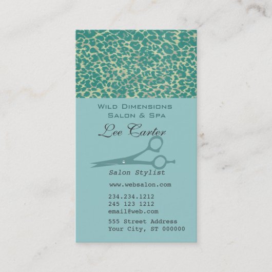 アフリカパターンは美容師のサロンを切ります 予約カード (正面)