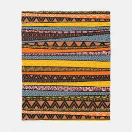 アフリカパターン混合 フリースブランケット