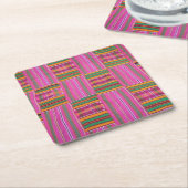 アフリカパターン紙コースター スクエアペーパーコースター (アングル)