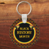 アフリカパターン黒い履歴月のお祝い キーホルダー (正面)