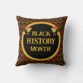 アフリカパターン黒い履歴月のお祝い クッション (裏面)