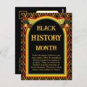 アフリカパターン黒い履歴月のお祝い ポストカード (正面/裏面)