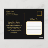 アフリカパターン黒い履歴月のお祝い ポストカード (裏面)