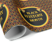 アフリカパターン黒い履歴月のお祝い ラッピングペーパー (ロールコーナー)