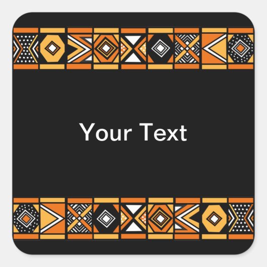 アフリカパターン スクエアシール (正面)