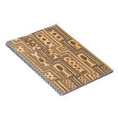 アフリカパターン: ブラウンの抽象的なアフリカの芸術 ノートブック (右側)