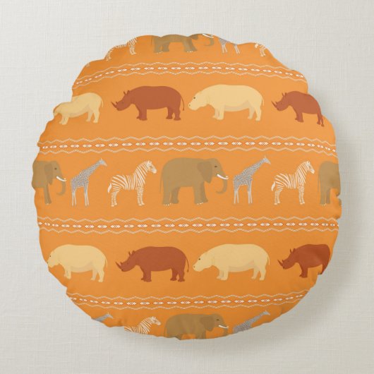 アフリカパターン ラウンドクッション (正面)