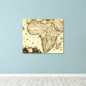 アフリカパノラママップアフリカ2 キャンバスプリント (インサイチュ (ウッドフロア))