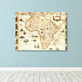アフリカパノラママップアフリカ キャンバスプリント (インサイチュ (ウッドフロア))